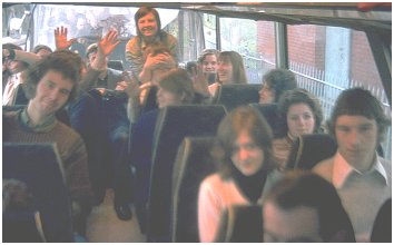 Aboard the coach in 1968.